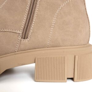 YZY Wholesale women Martin boots with beige genuine leather