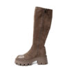 YZY Wholesale knee high boots for women with brown microfiber and PU