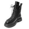 YZY Wholesale women black casual boots with PU leather