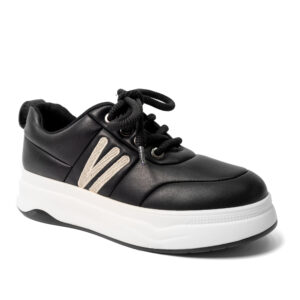 YZY Wholesale women black and white sports and casual shoes with PU leather