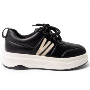 YZY Wholesale women black and white sports and casual shoes with PU leather