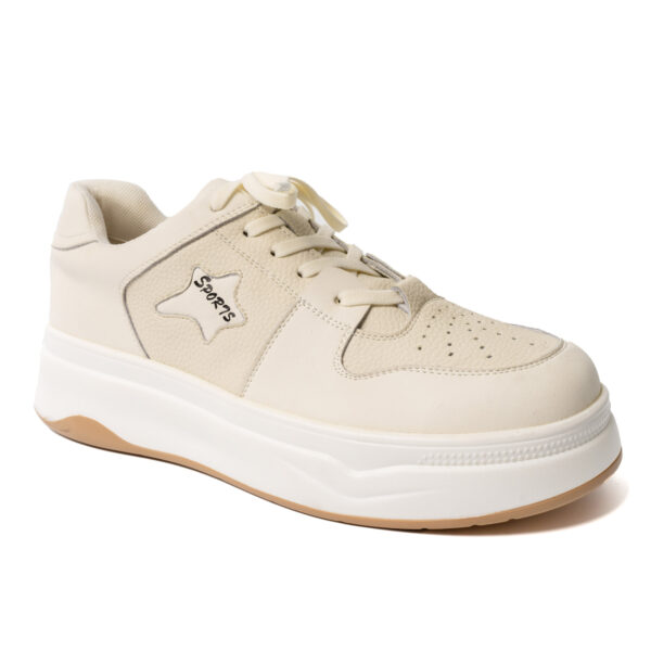 YZY Wholesale women sports and casual shoes with beige microfiber leather