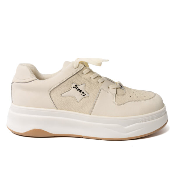 YZY Wholesale women sports and casual shoes with beige microfiber leather