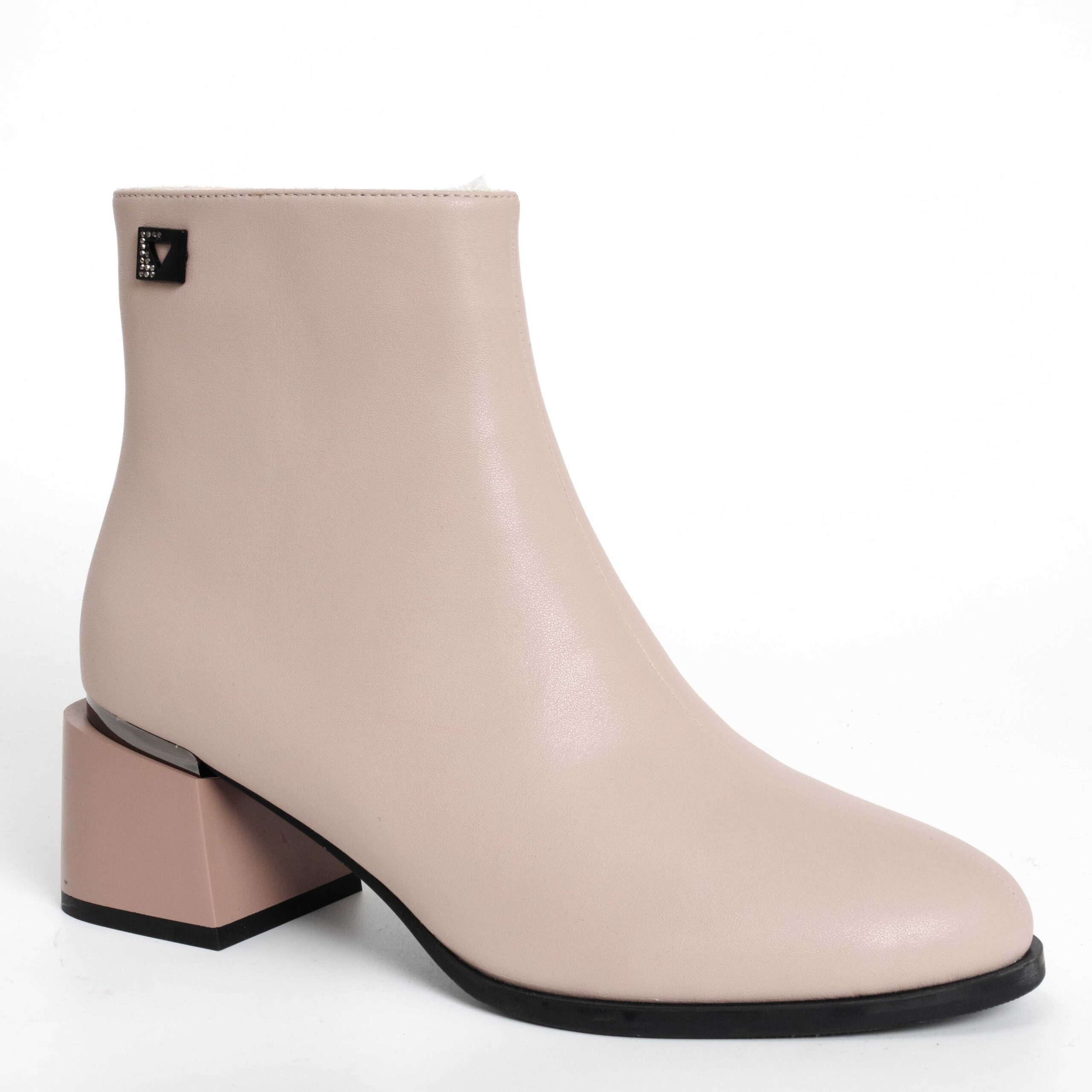 Women heeled boots with Pink PU leather