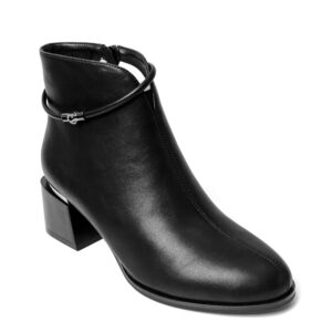 YZY Wholesale women Black ankle Heeled boots with PU leather