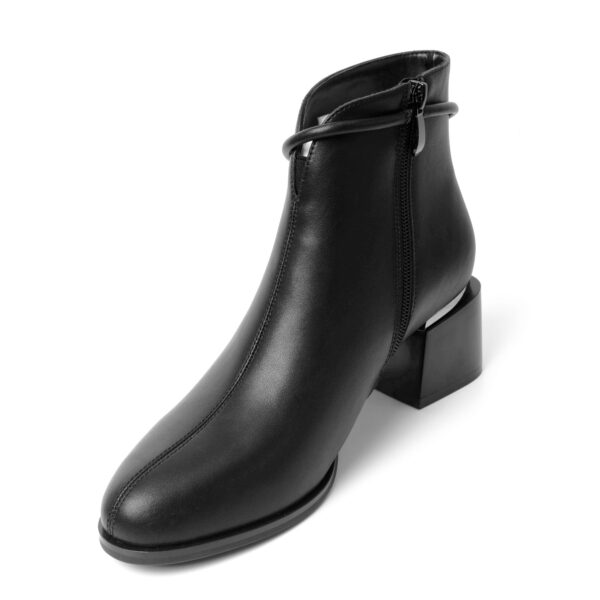 YZY Wholesale women Black ankle Heeled boots with PU leather