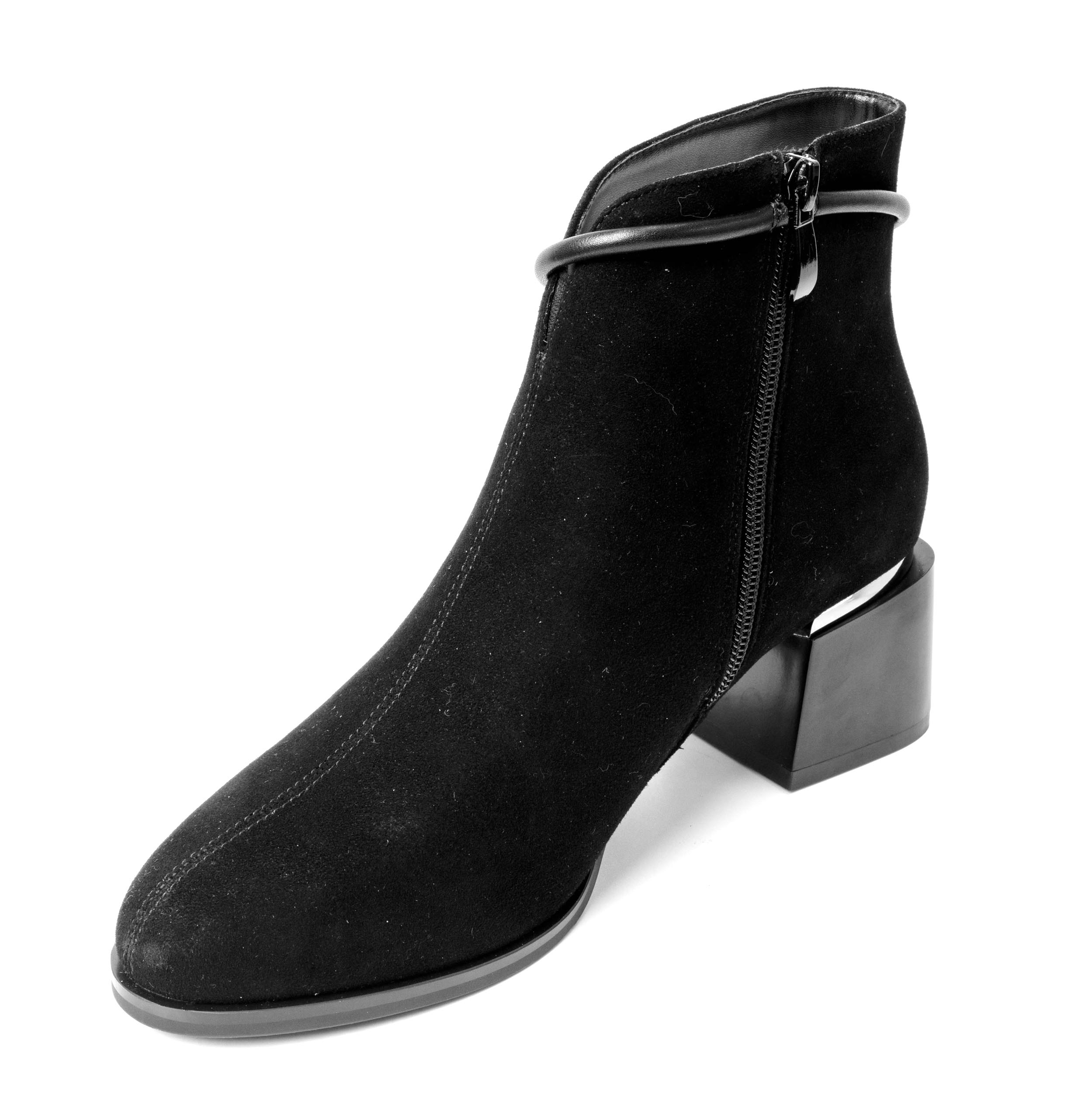 YZY Wholesale women Black ankle Heeled boots with microfiber