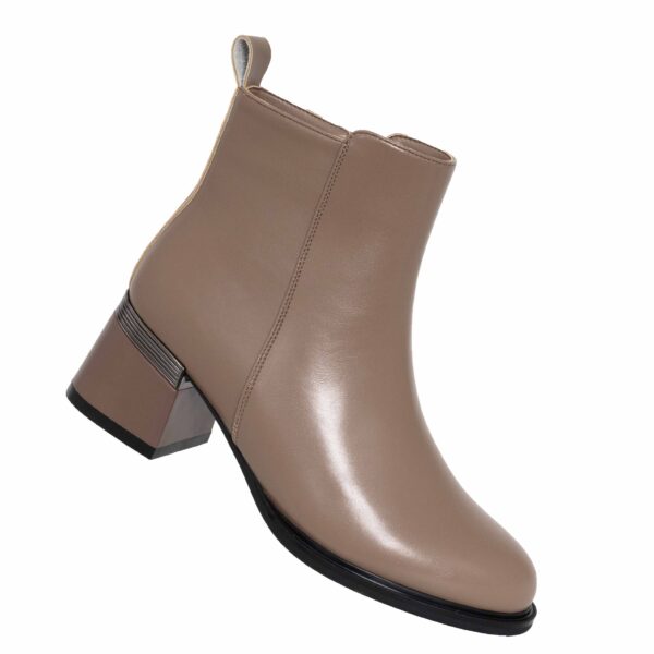 Wholesale Women high heel ankle boots with Taupe PU leather