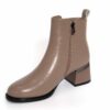 Wholesale Women high heel ankle boots with Taupe PU leather