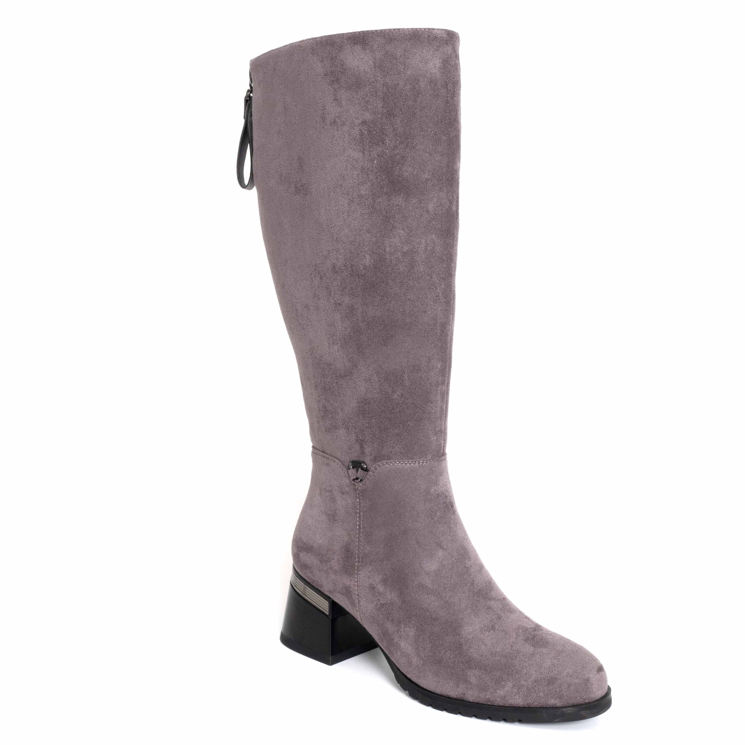 knee-high boots for women and over-the-knee boots with purple microfiber