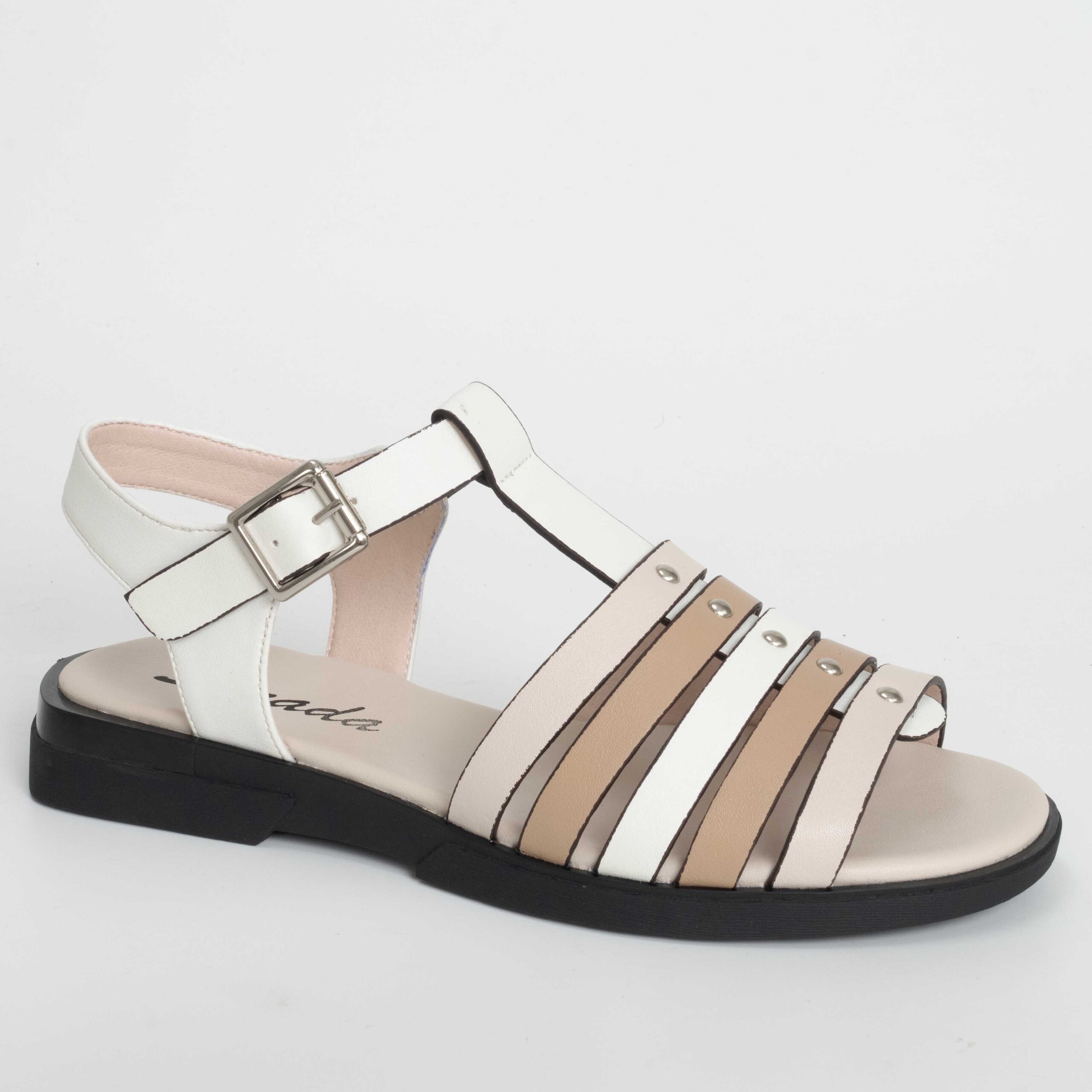 women platform sandal with microfiber leather