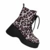 YZY Wholesale women Leopard Microfiber Ankle boots