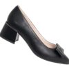 Black pumps for women with microfiber leather