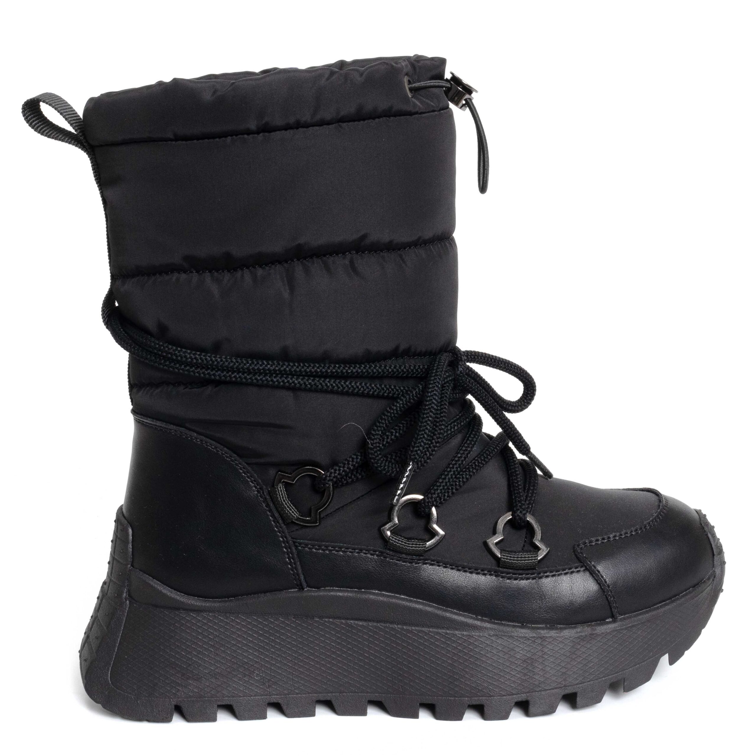 YZY Wholesale women black Nylon casual boots with PU