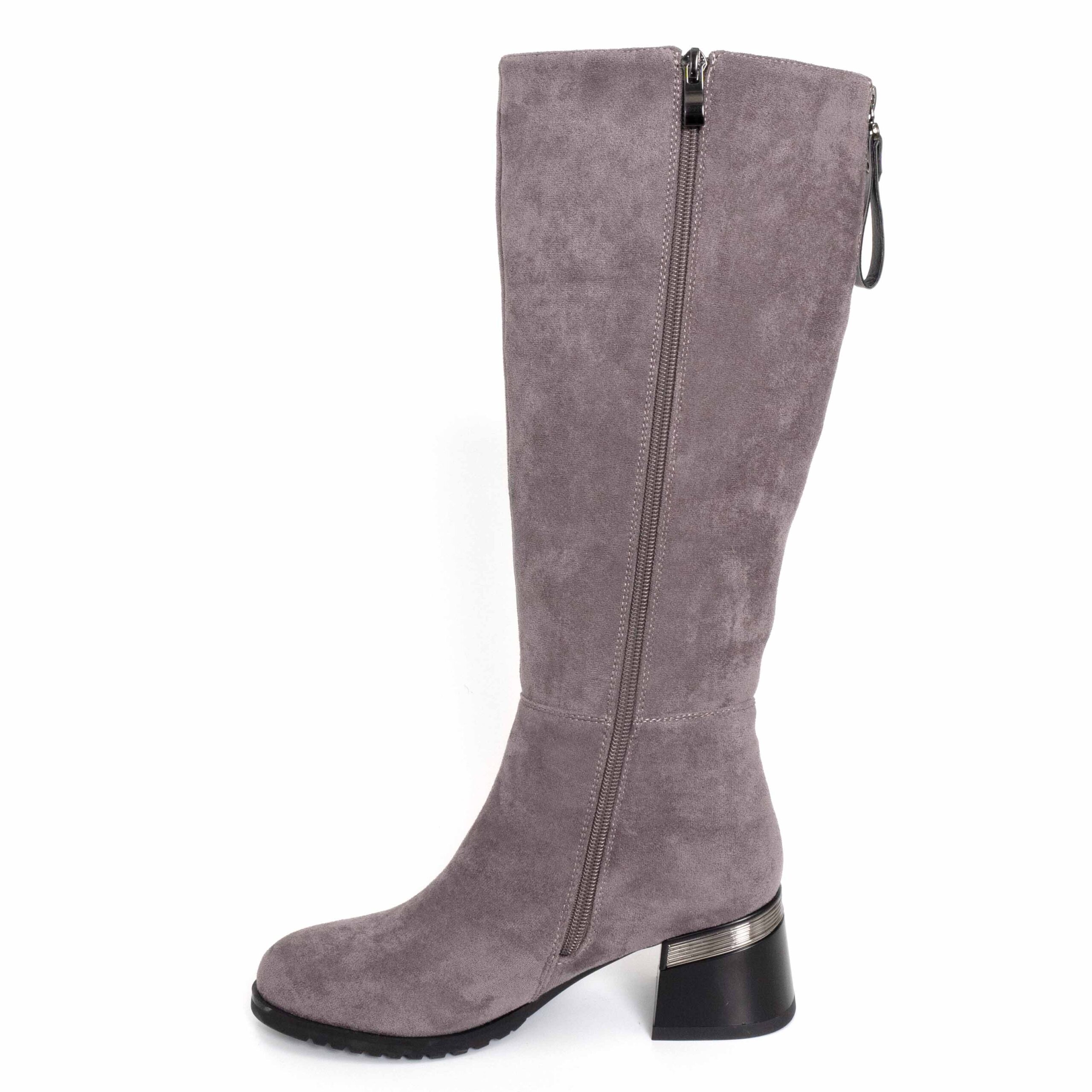 women purple microfiber knee high boots and over-the-knee boots