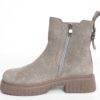 women Chelsea boots with grey genuine leather which is cow suede