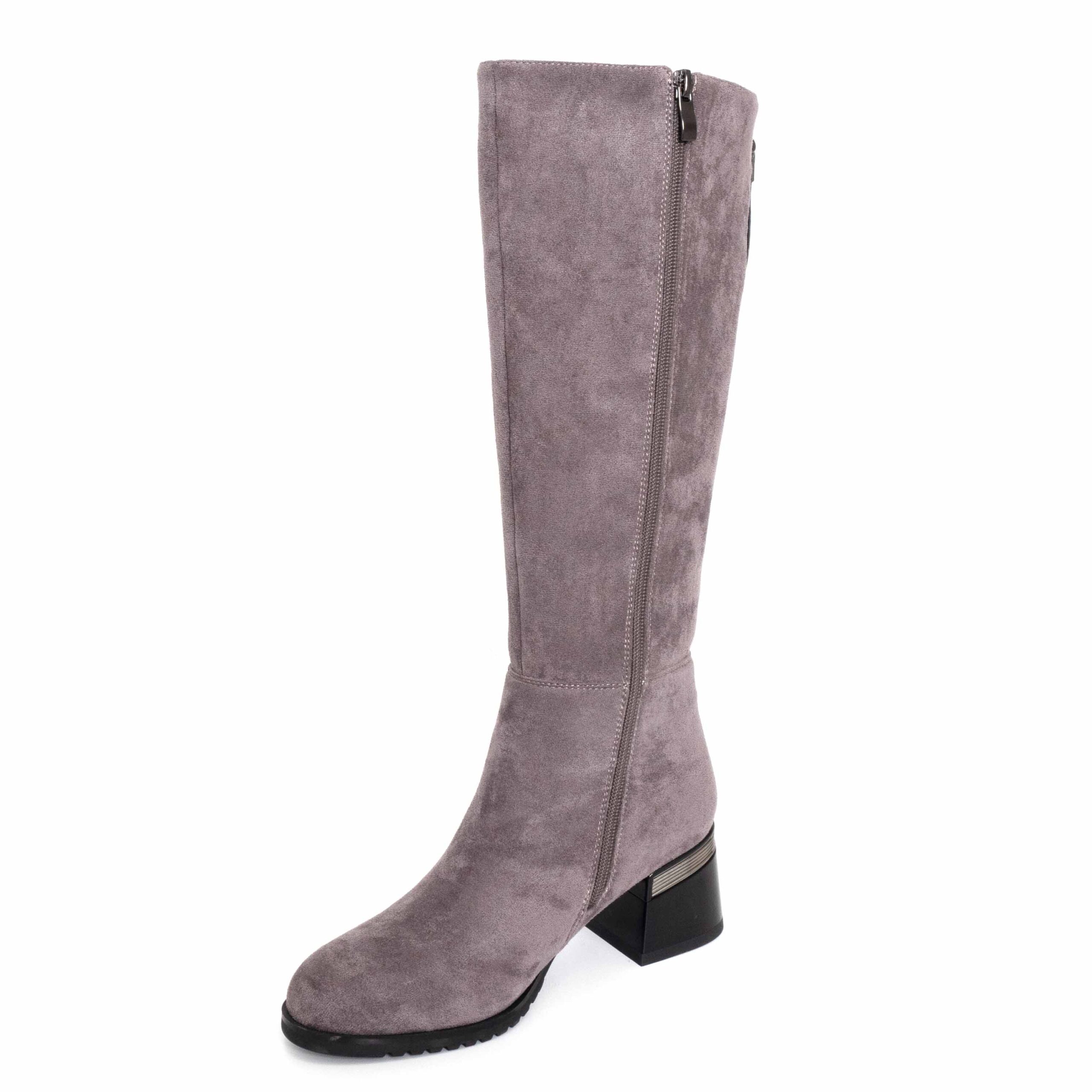 women purple microfiber knee high boots and over-the-knee boots