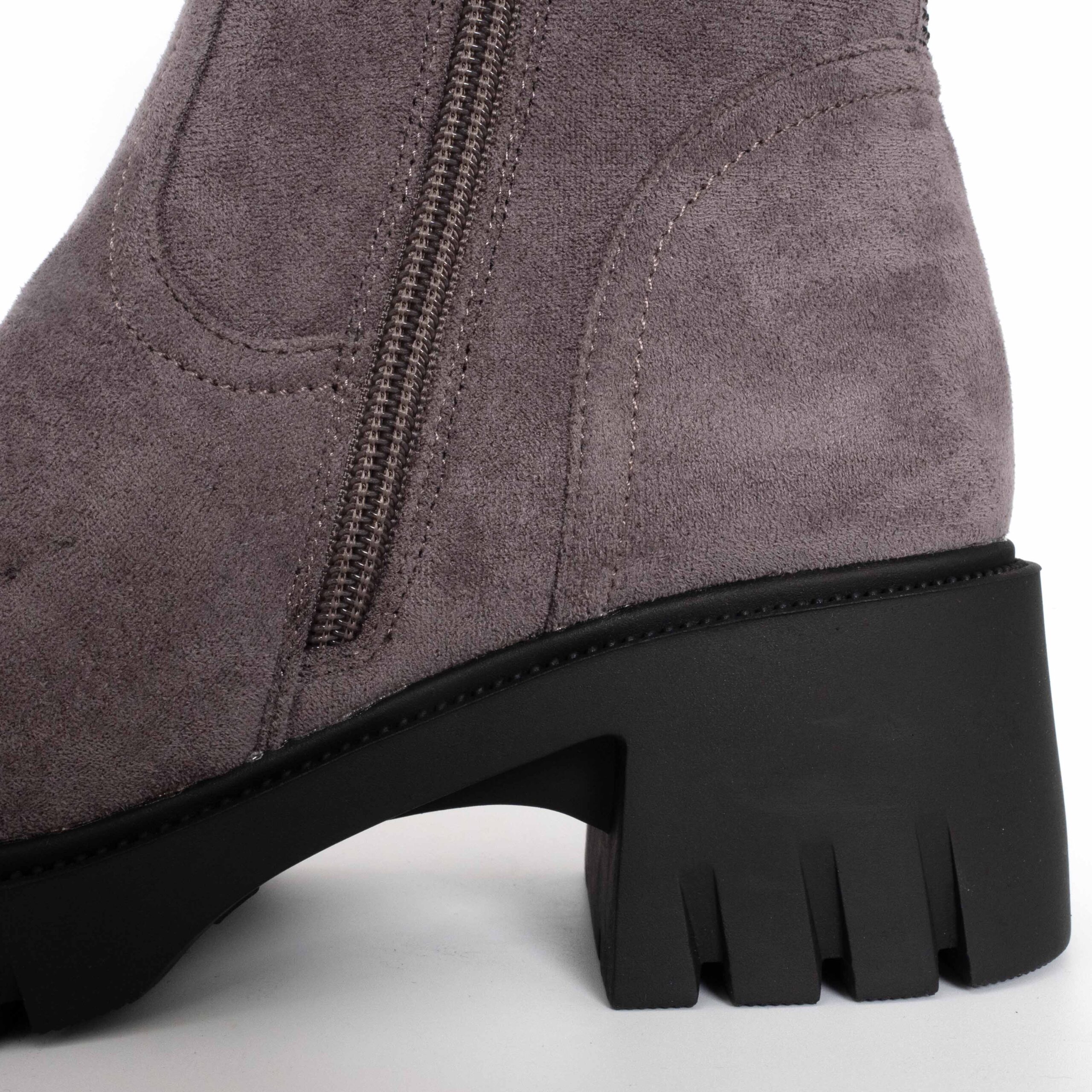 women thigh and high boots with purple microfiber, cotton fabric lining materials and TPR outsole materials