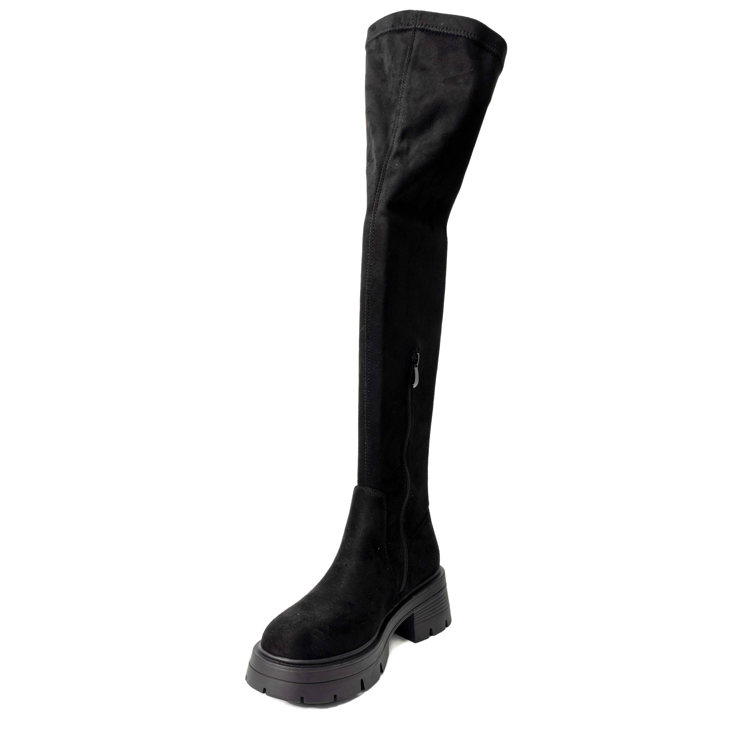 YZY Wholesale women Black platform Over the Knee boots with Microfiber