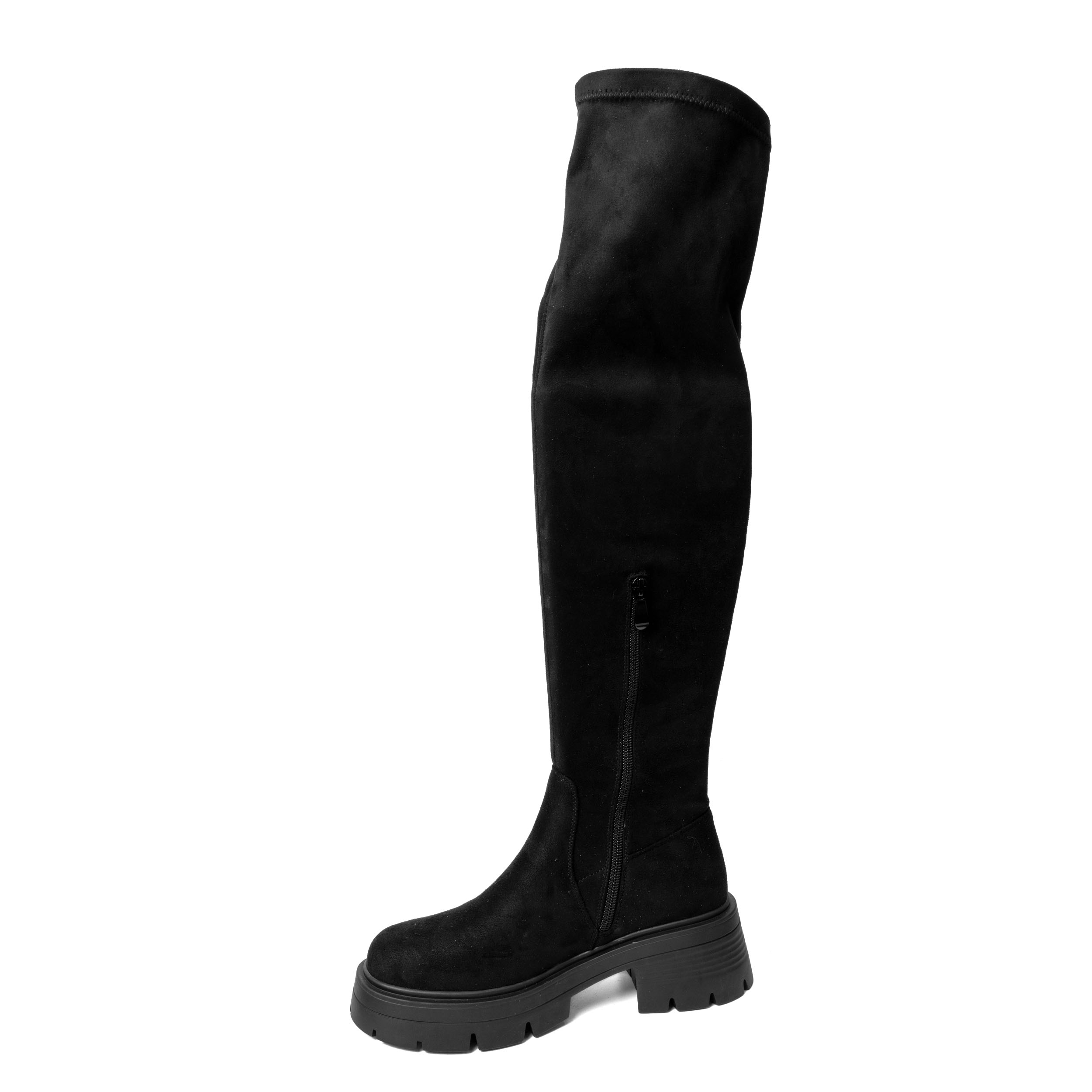 YZY Wholesale women Black platform Over the Knee boots with Microfiber