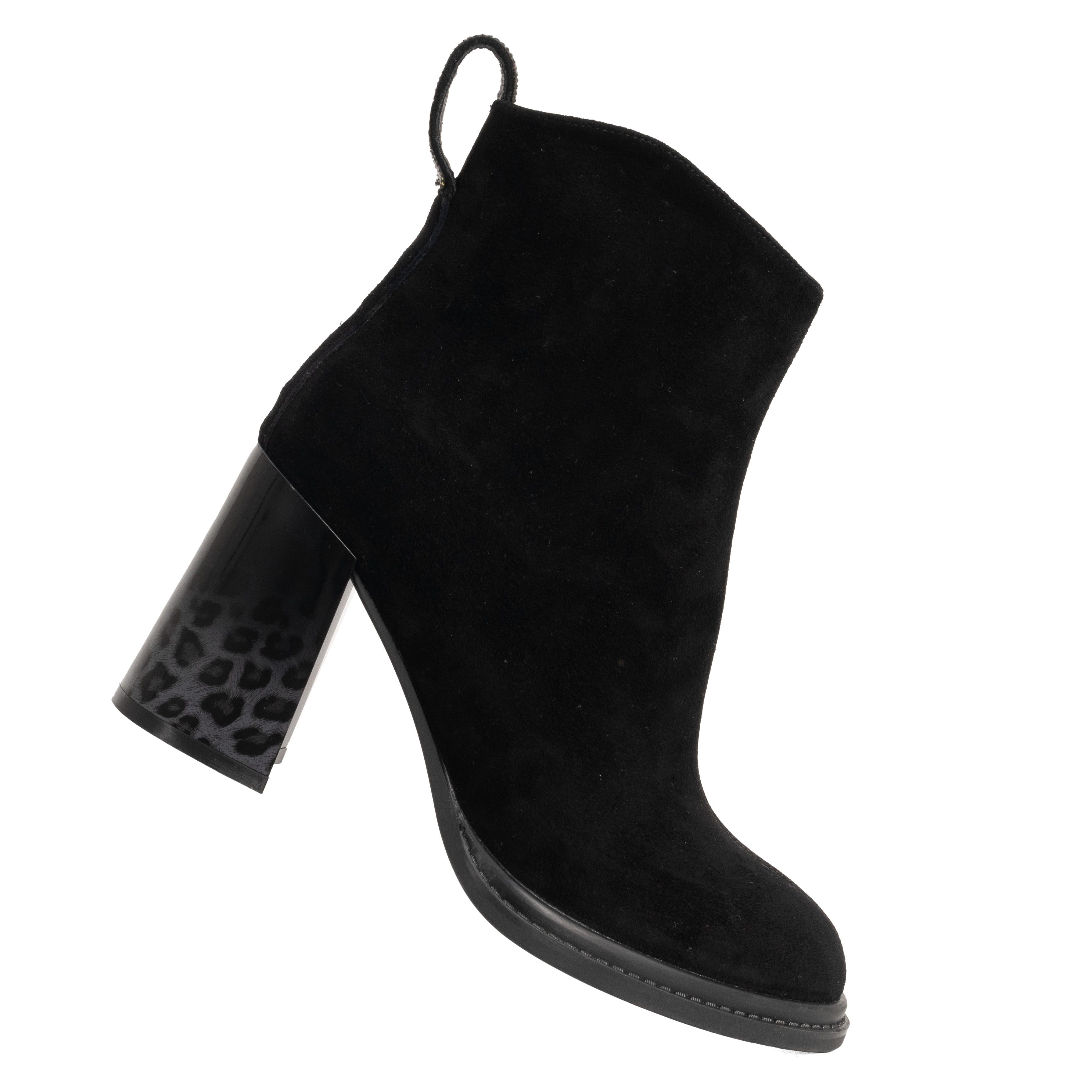 YZY Wholesale New style Women black Microfiber Heeled Boots