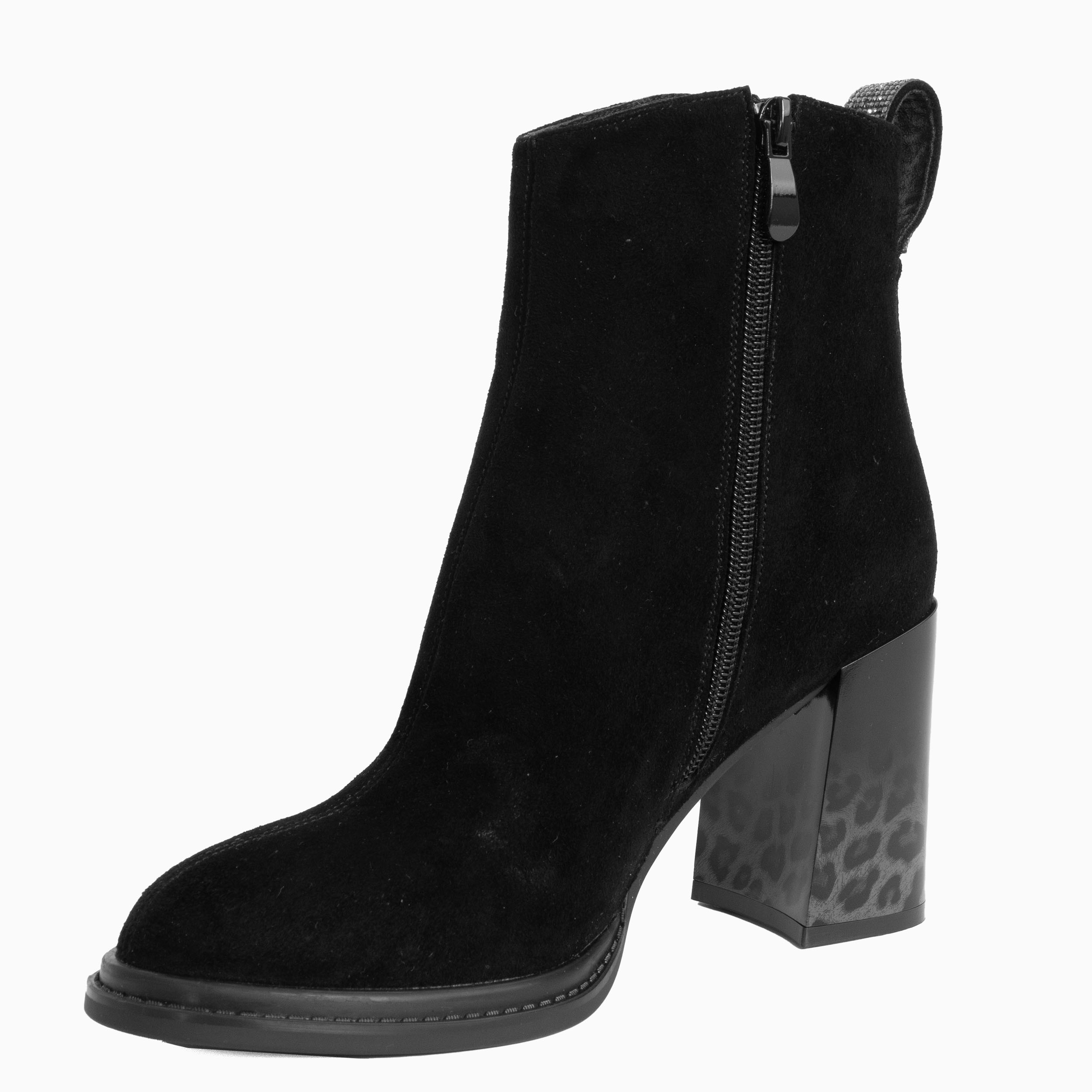 YZY Wholesale New style Women black Microfiber Heeled Boots