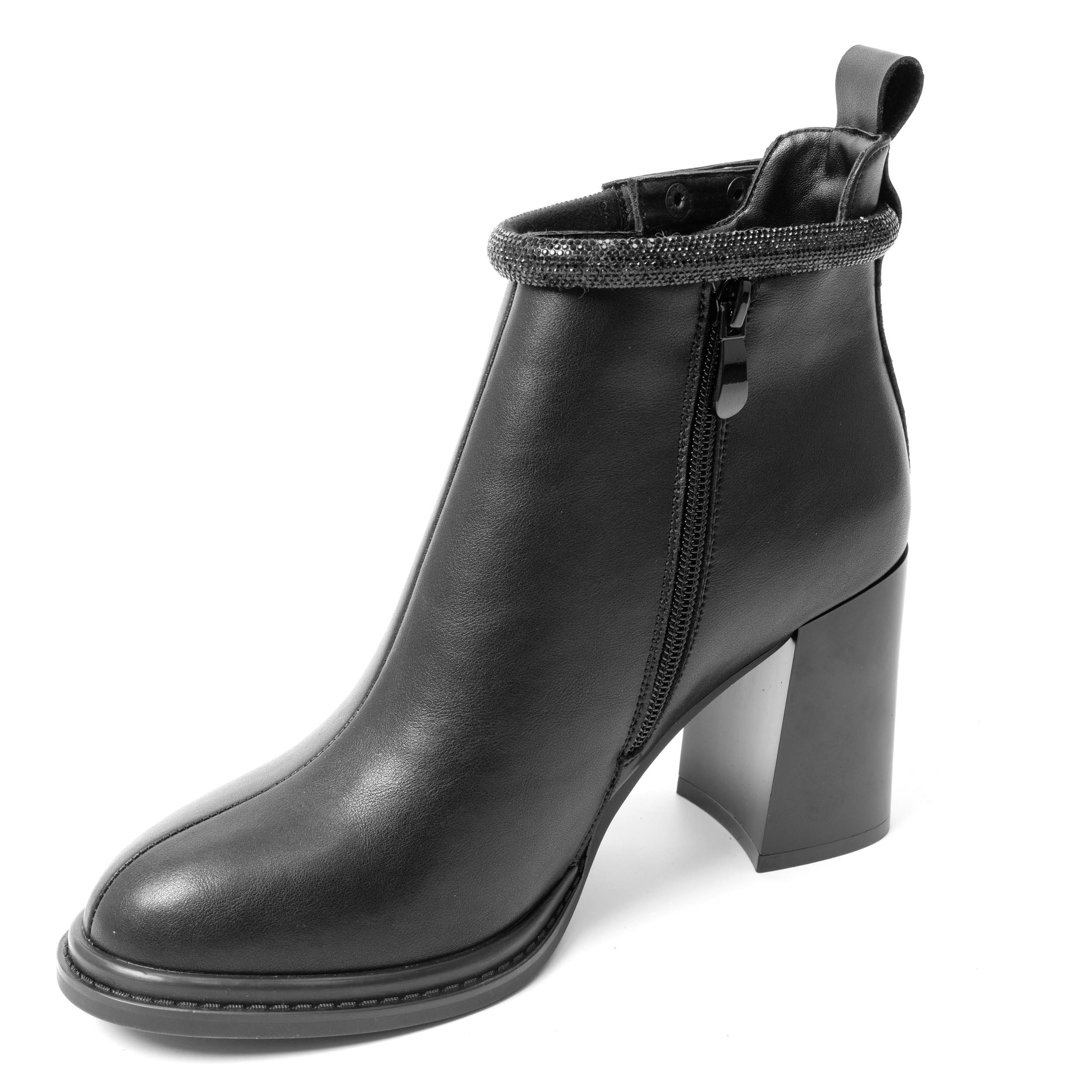 YZY Wholesale black PU Heeled Ankle Boots for women