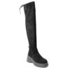 knee high boots for women with black microfiber