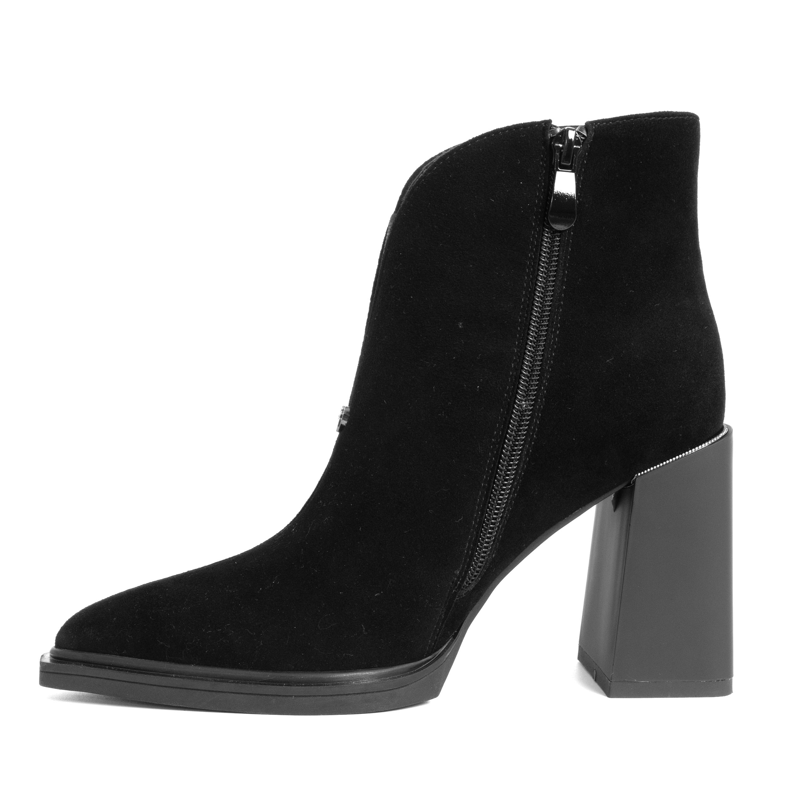 heeled boots for women with black microfiber