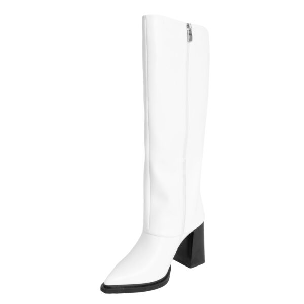 YZY Wholesale Women designer Knee High Boots with white PU leather