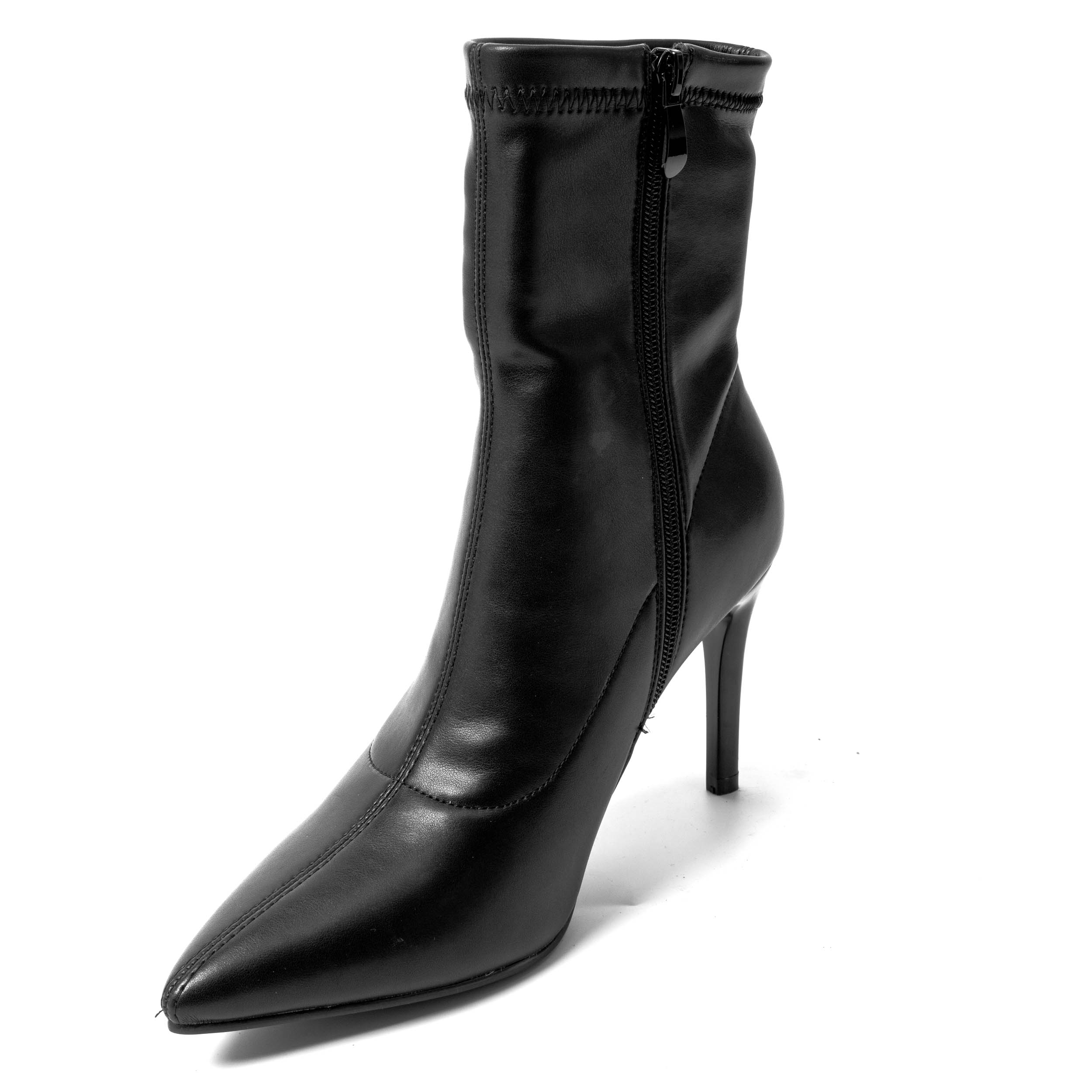 YZY Wholesale Women’s Black Stretch PU Heeled Boots