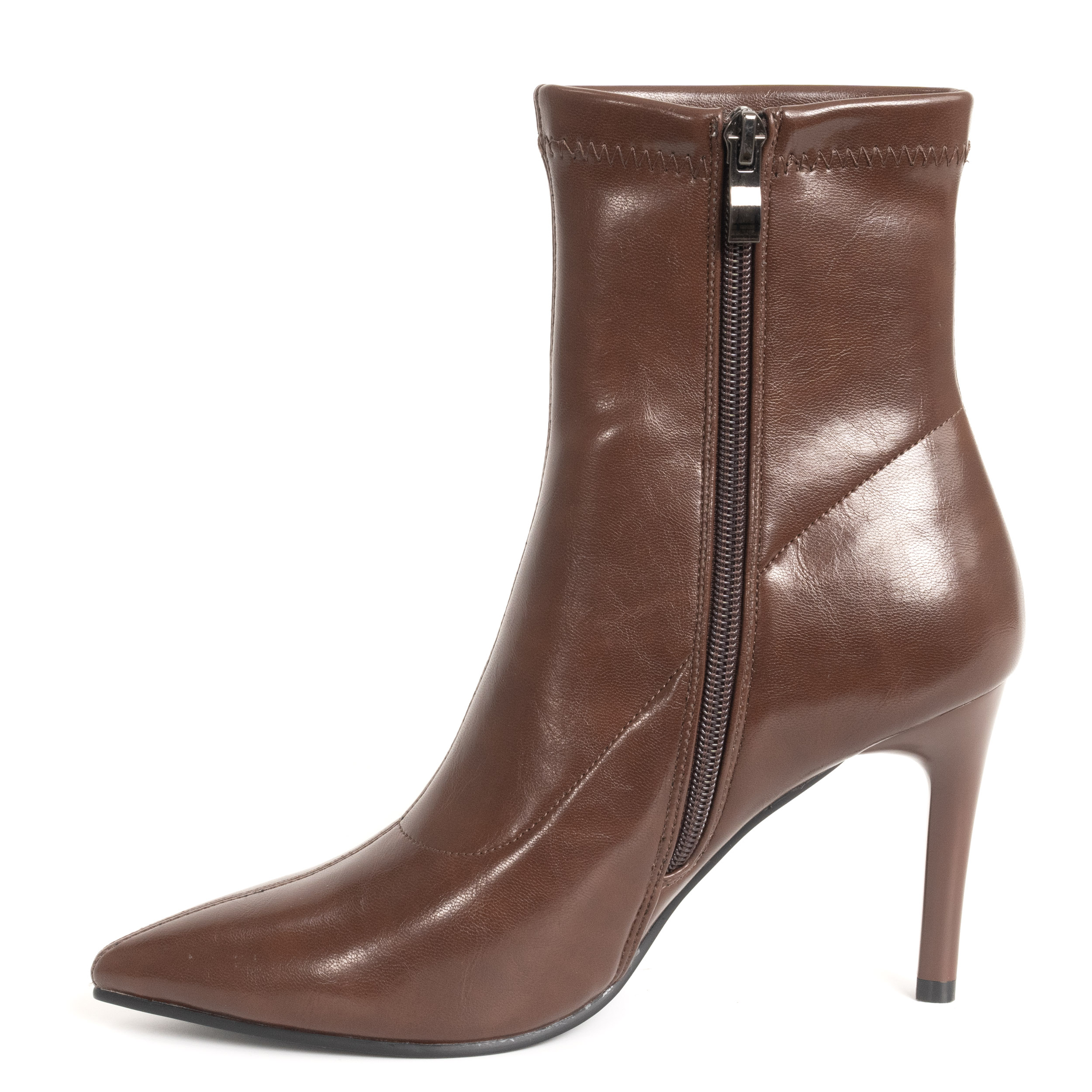 YZY Wholesale New style Women brown Stretch PU thin Heeled Boots