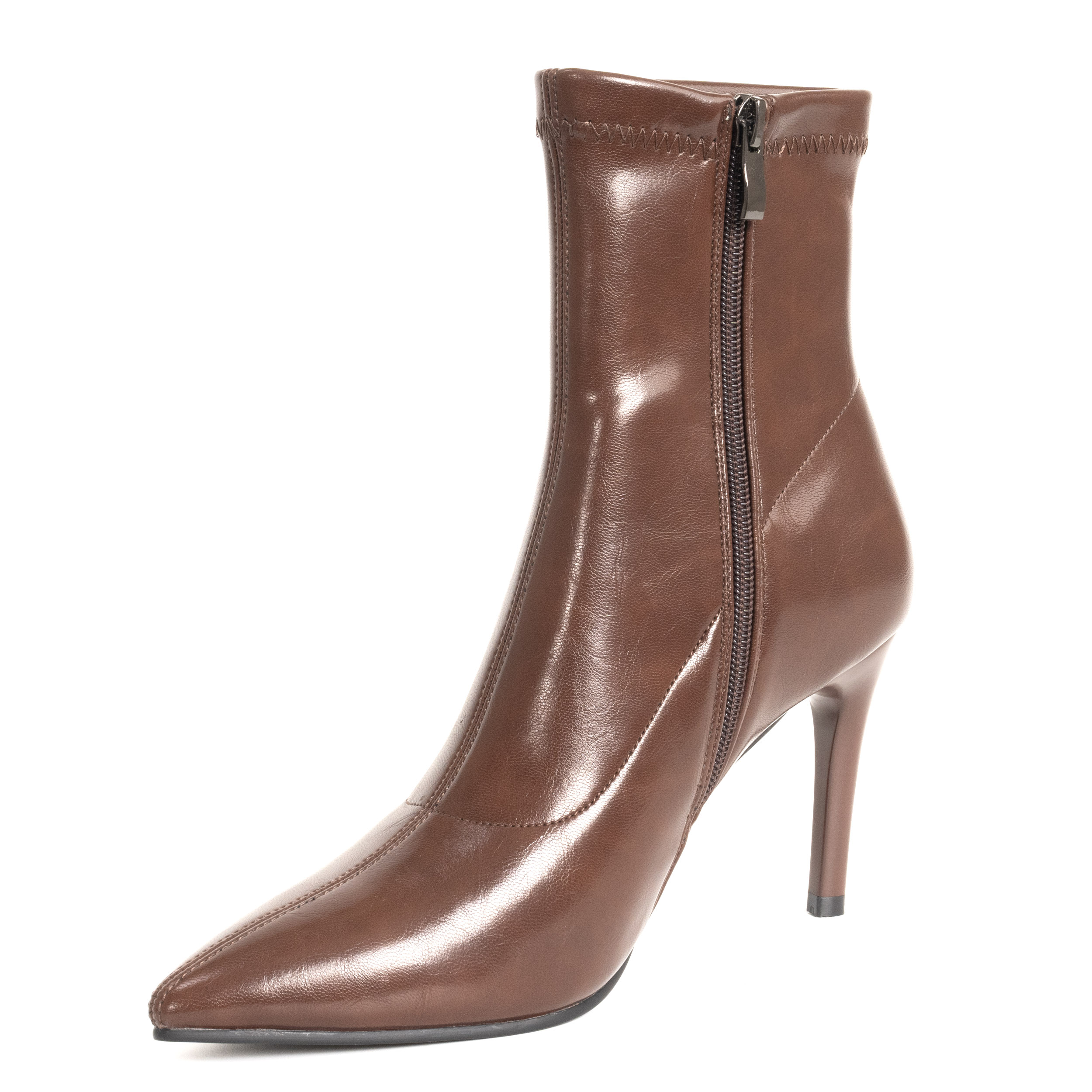 YZY Wholesale New style Women brown Stretch PU thin Heeled Boots