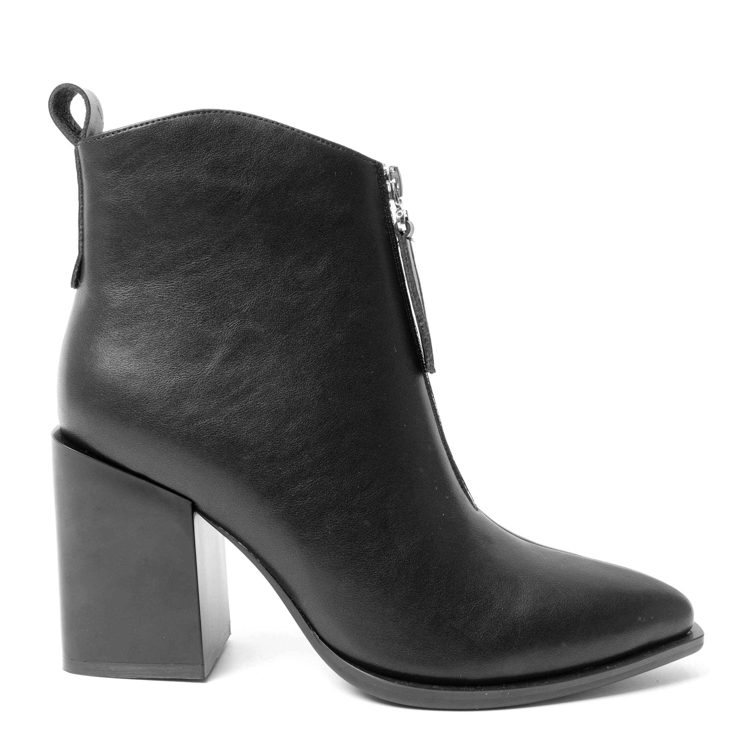 YZY Wholesale Heeled Ankle Boots for women with Black PU leather