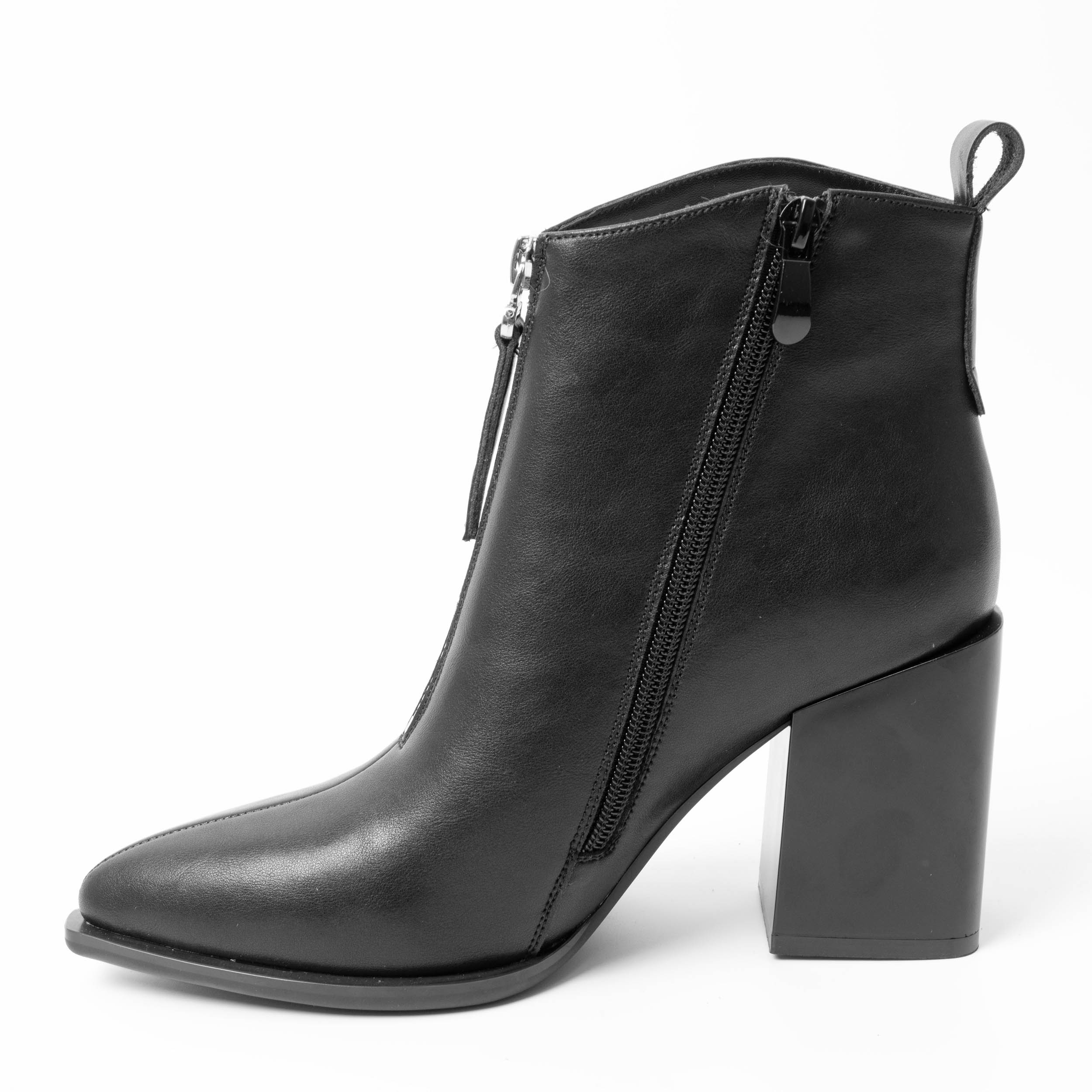 YZY Wholesale Heeled Ankle Boots for women with Black PU leather