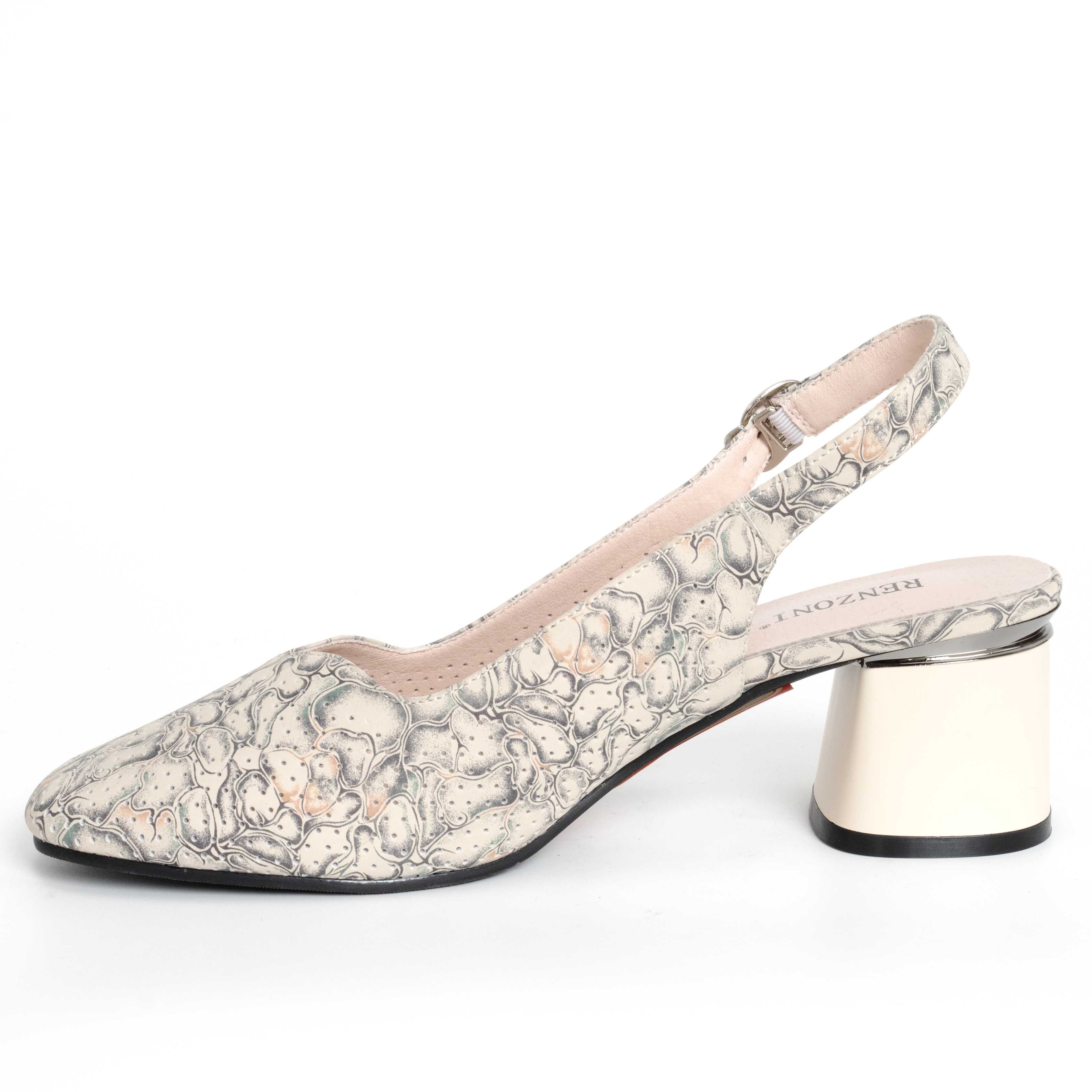 YZY Wholesale Women high heel pumps with Beige flower microfiber leather