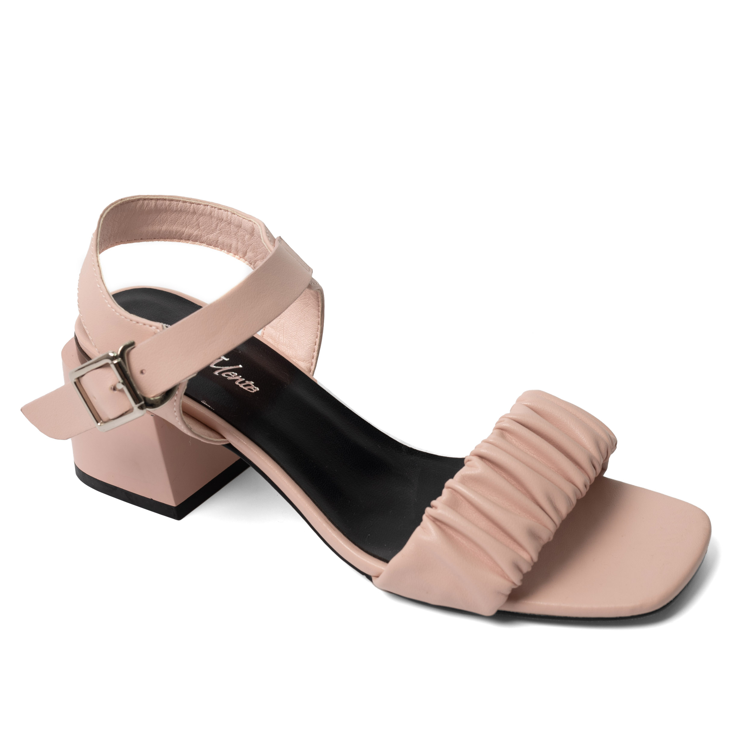 YZY Wholesale Women high heel sandals with pink microfiber leather