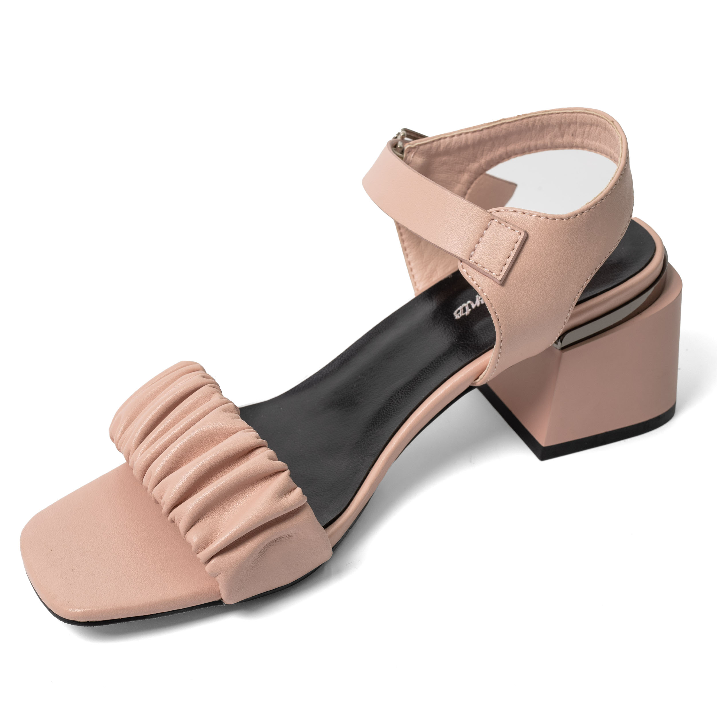 YZY Wholesale Women high heel sandals with pink microfiber leather