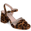 women fashion pumps with leopard microfiber