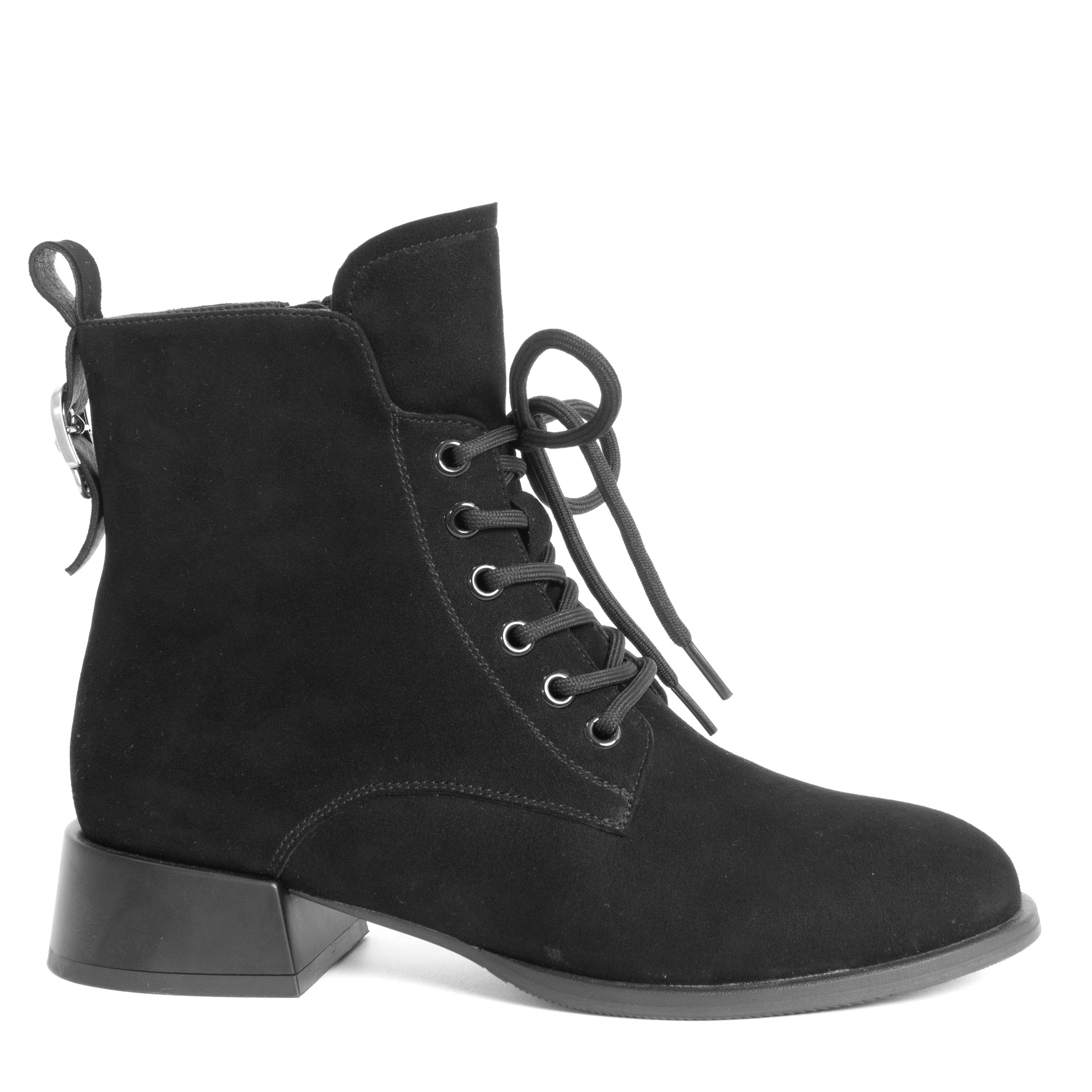 YZY Wholesale hot sales Women lace-up leather Heeled Boots