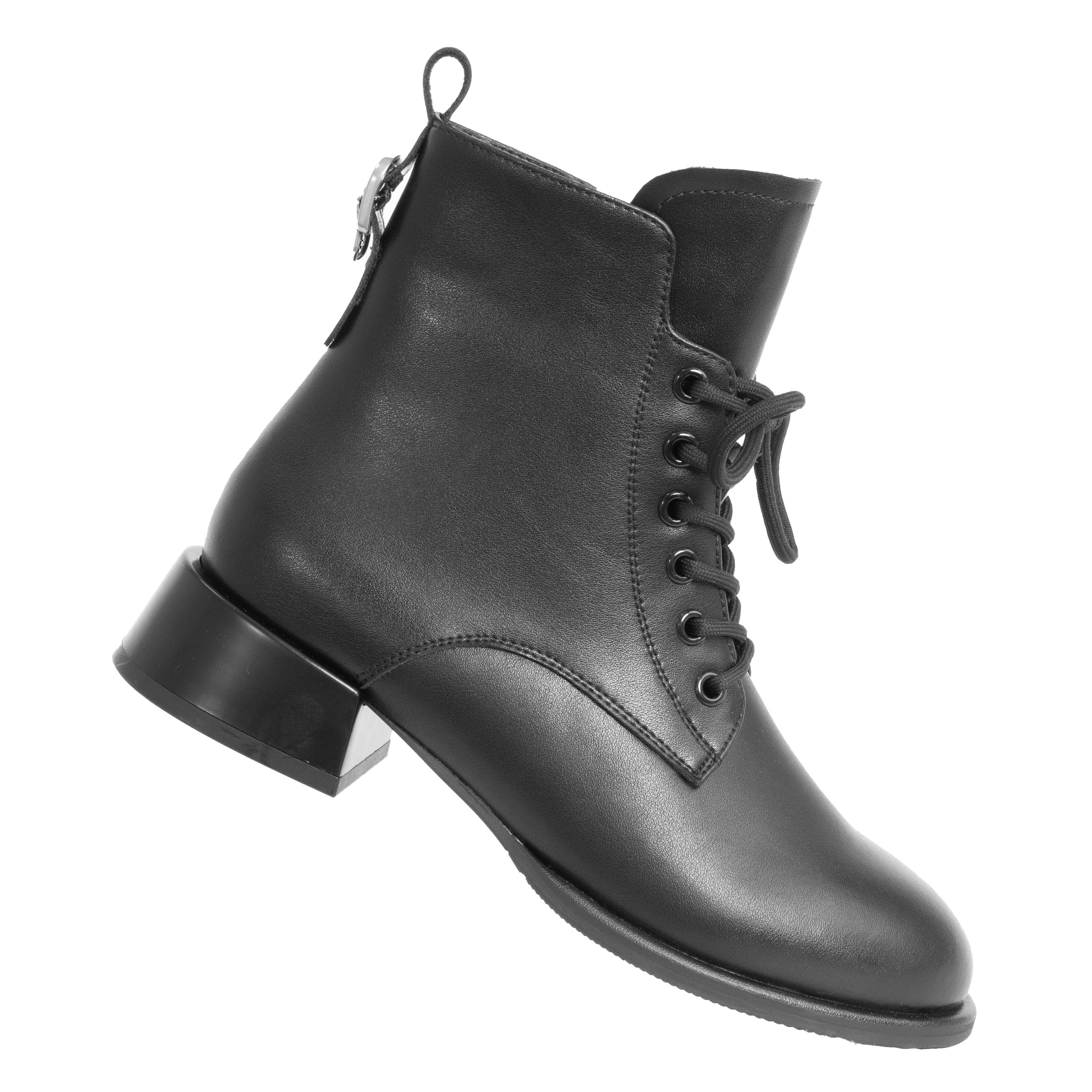 YZY Wholesale hot sales Women lace-up leather Heeled Boots