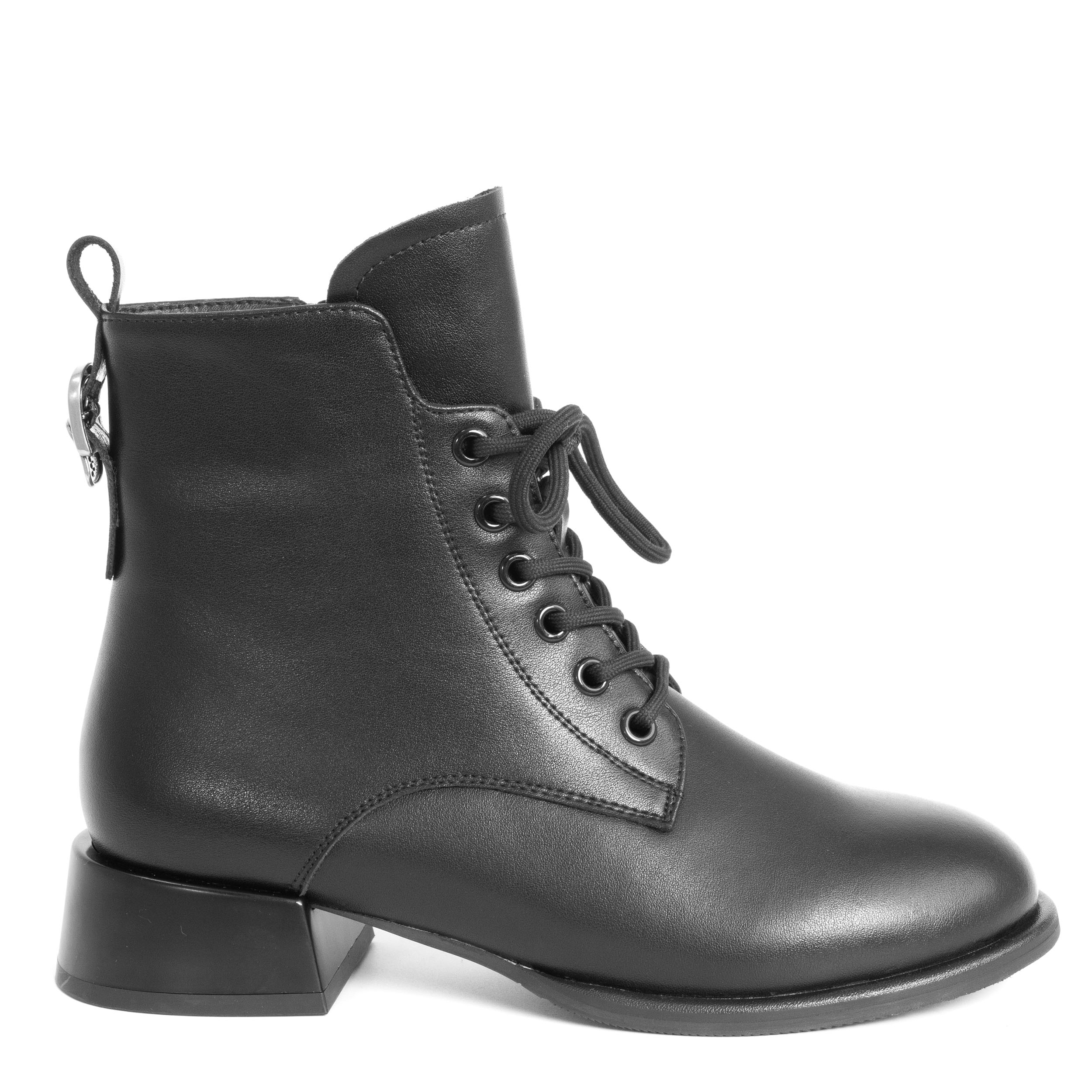 YZY Wholesale hot sales Women lace-up leather Heeled Boots