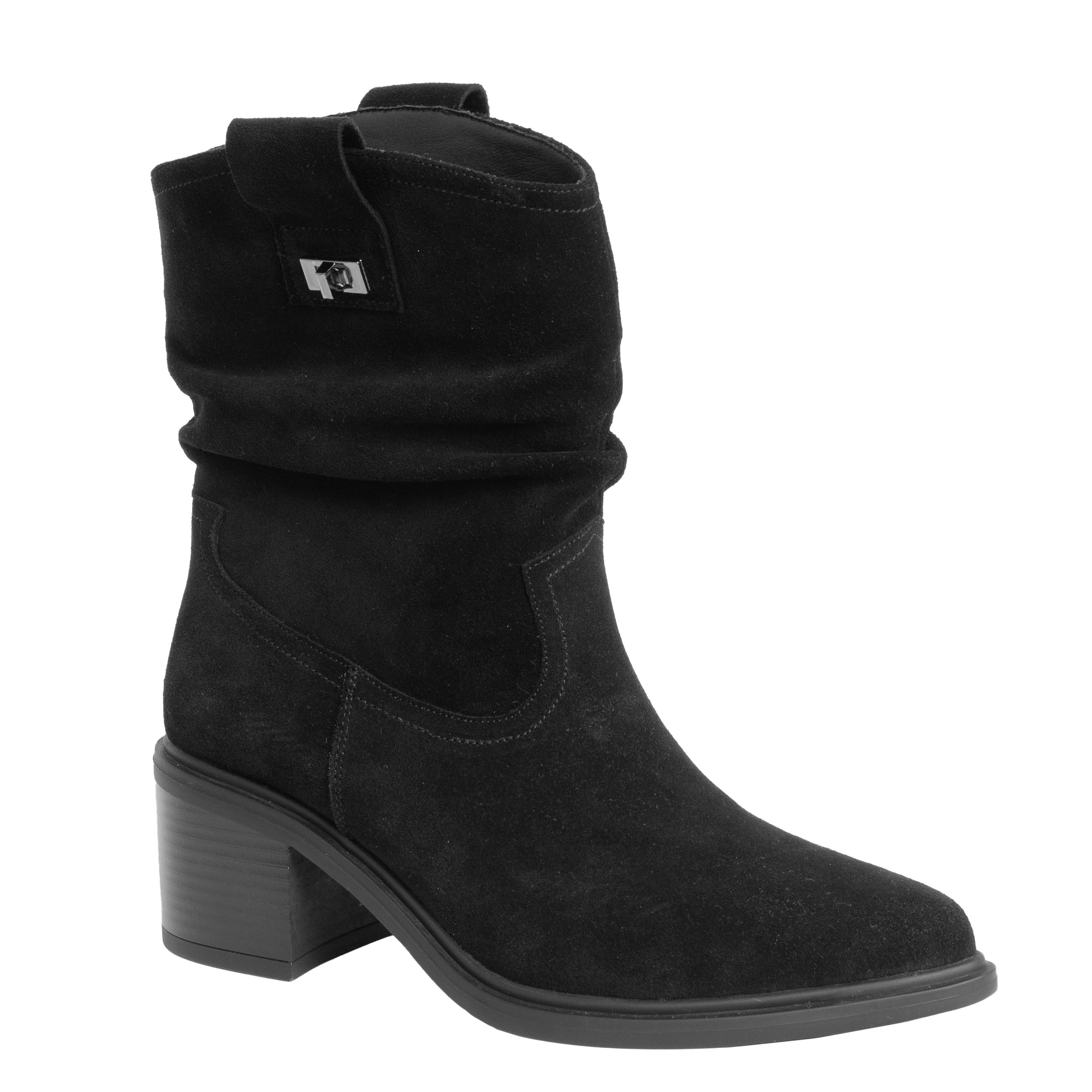 women ankle boots with black genuine leather