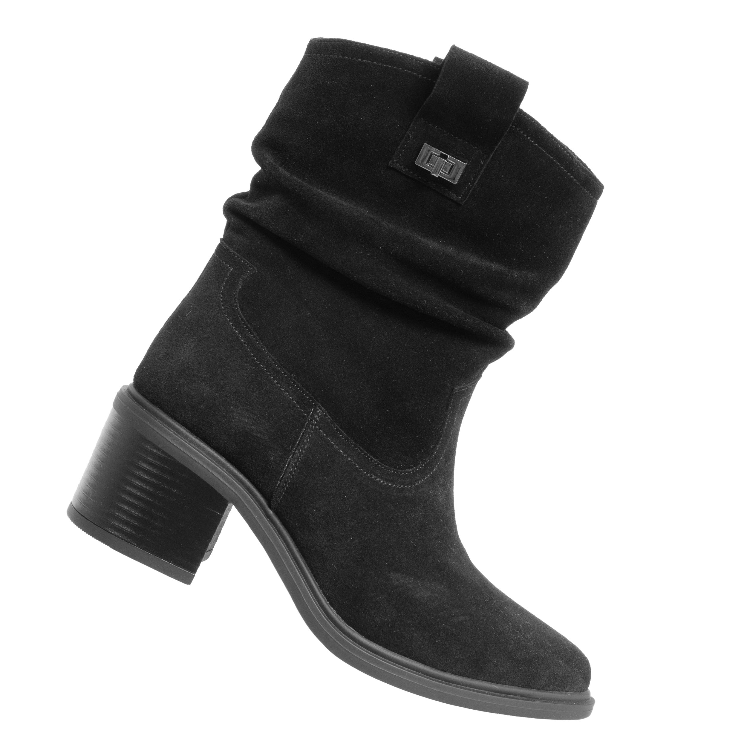 women ankle boots with black genuine leather