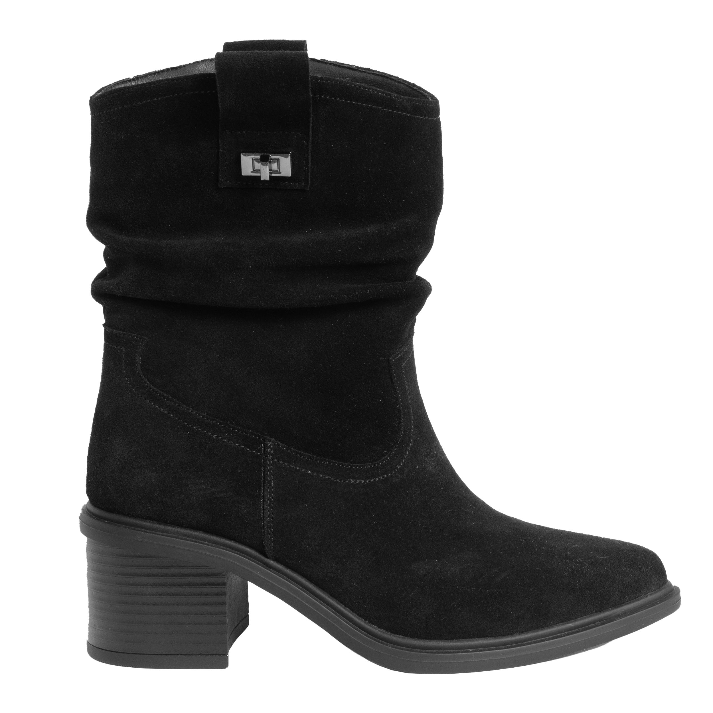 women ankle boots with black genuine leather