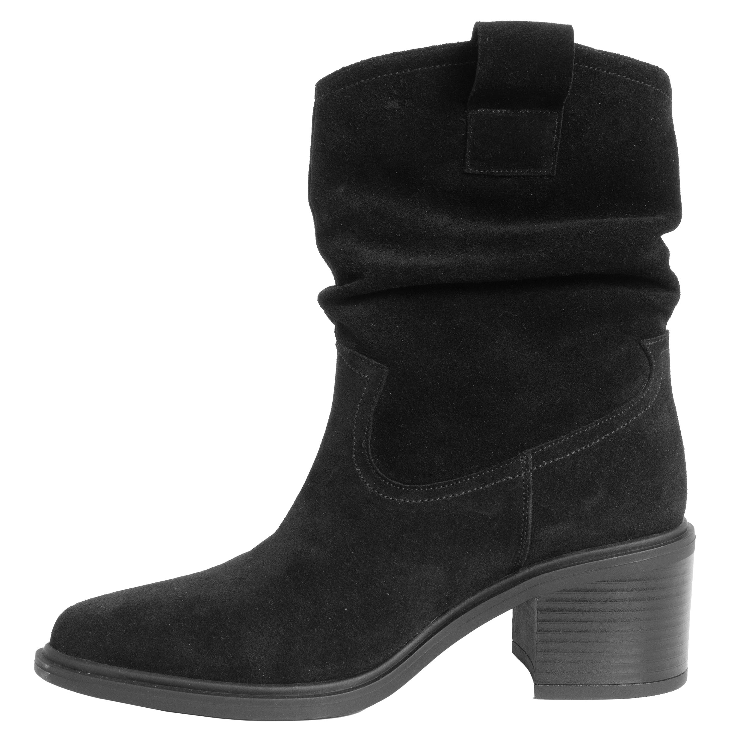 women ankle boots with black genuine leather