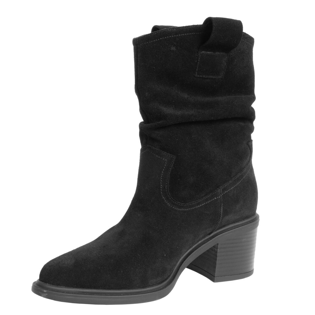 women ankle boots with black genuine leather