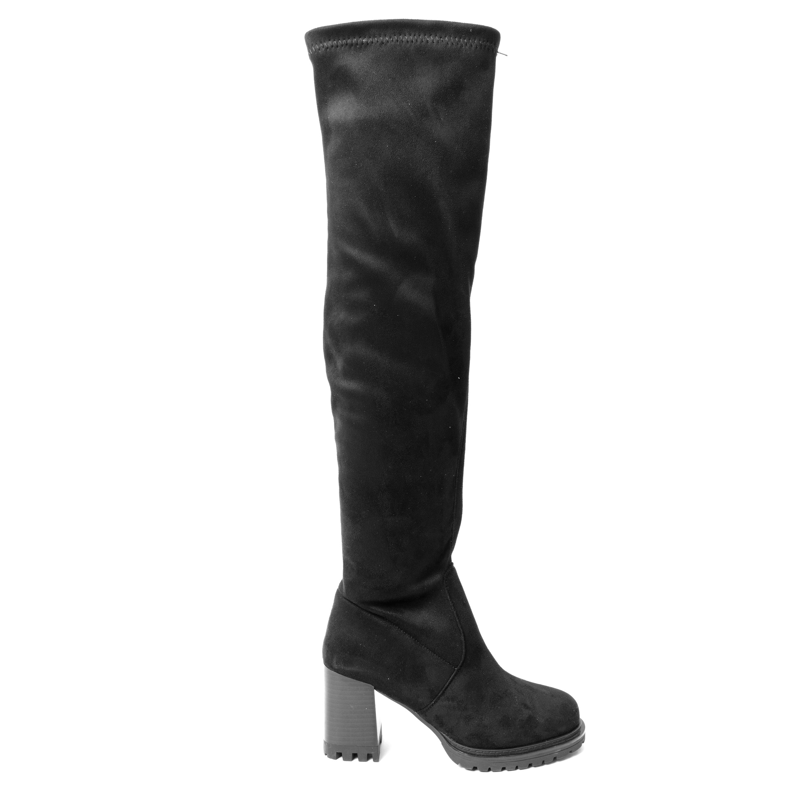 YZY Wholesale Women’s Black microfiber Heeled knee high Boots