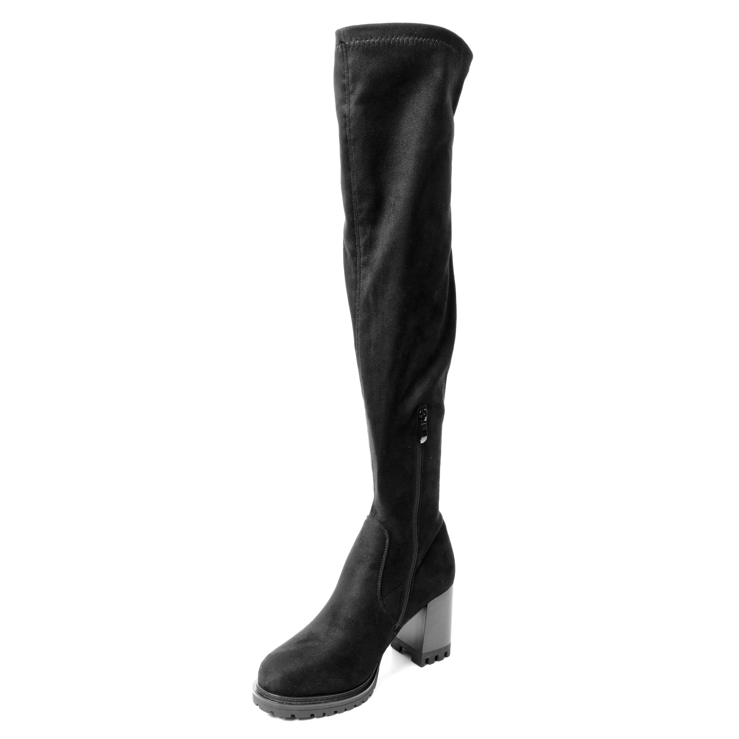 YZY Wholesale Women’s Black microfiber Heeled knee high Boots