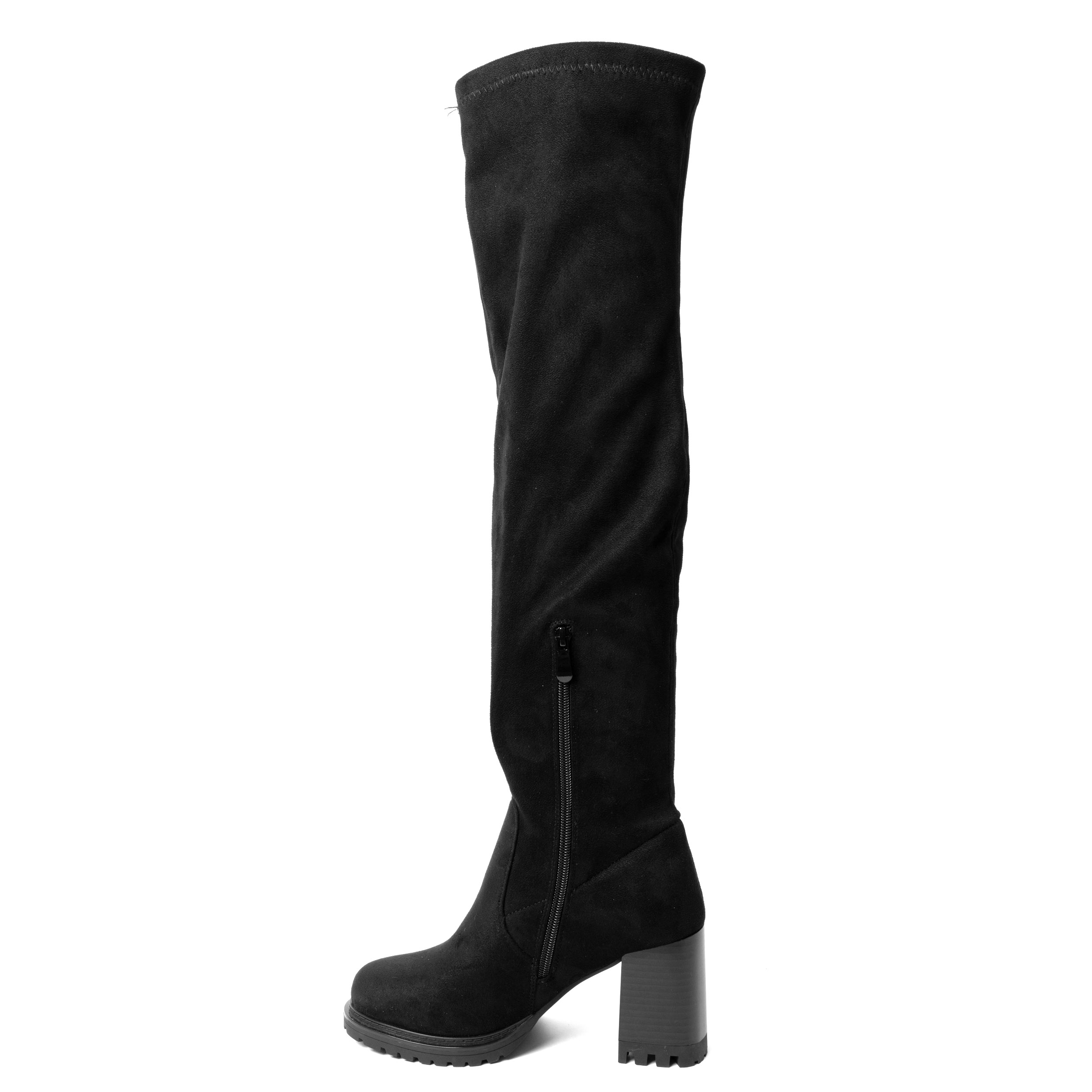 YZY Wholesale Women’s Black microfiber Heeled knee high Boots